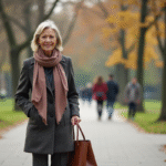 Femme confiante de 60 ans dans un parc en automne
