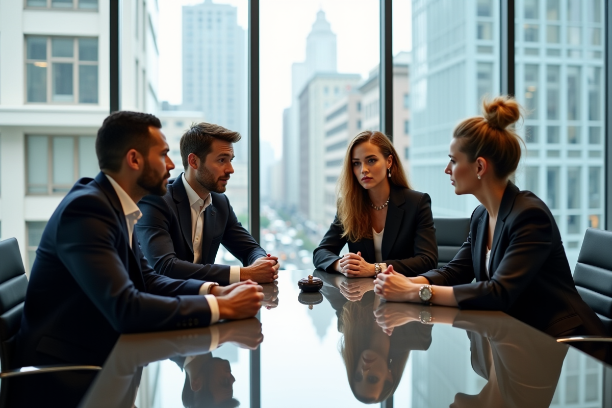 Professionnels de la mode en réunion dans un bureau moderne